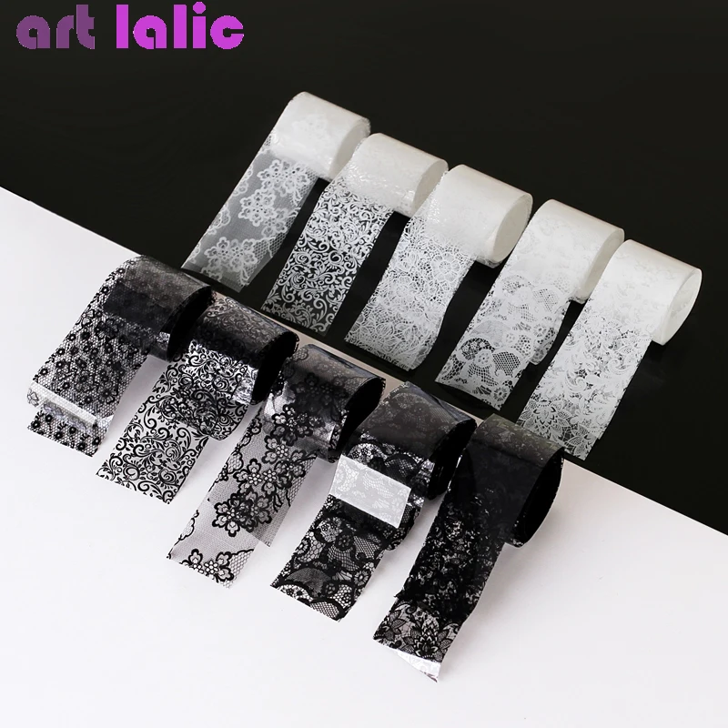 Nail Art Leopard - 10 рулонов 2,5*60 см, новая черно-белая