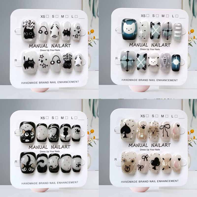 Nail Art Eye Cat - 10 шт., милый мультяшный черный кот,