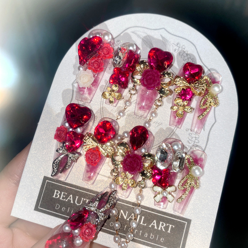 Nail Art Wedding - 24 шт., новогодние тяжелые металлические накладные