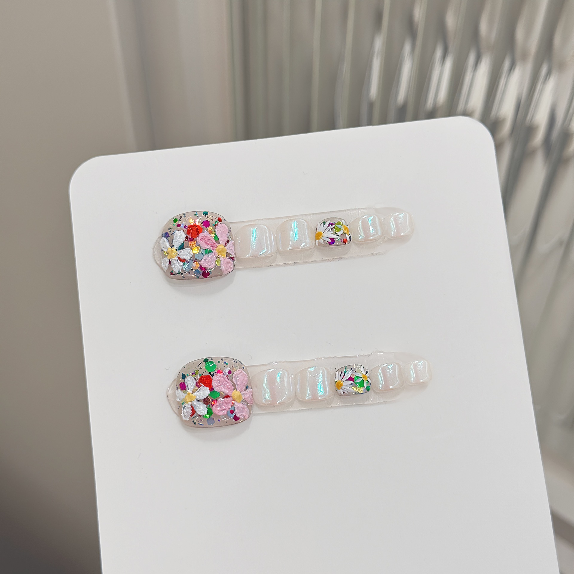 Nail Art Gliter - 12 шт., накладные ногти ручной работы,