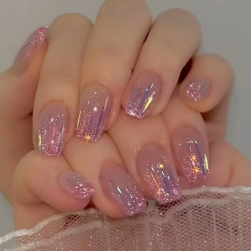 Nail Art Gliter - Короткие накладные ногти для женщин и