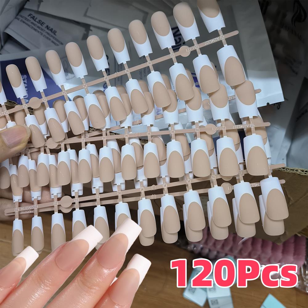 Nail Art Wedding - 120 шт., телесные французские накладные ногти,