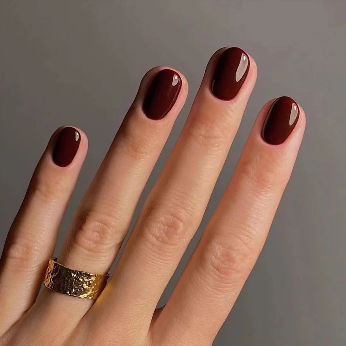 Nail Art Press On - 24 шт., однотонные накладные ногти, короткие