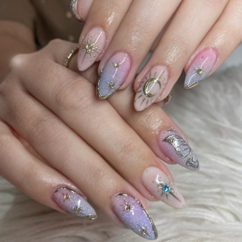 24 шт. Накладные ногти с золот – обзор и цена Nail Art Gliter