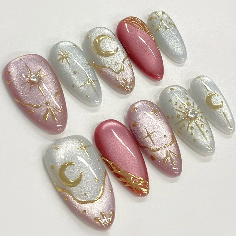 24 шт. Накладные ногти с золот – обзор и цена Nail Art Gliter