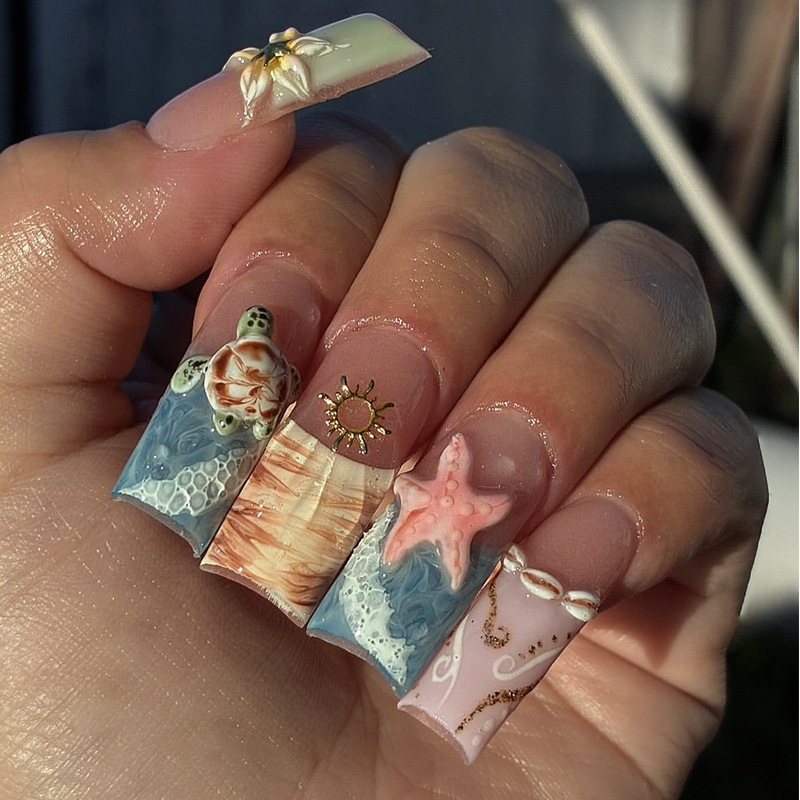 24 шт. милые средние квадратны – обзор и цена Nail Art Press On