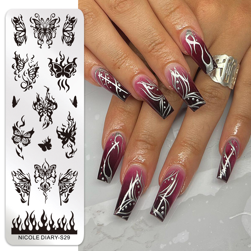 NICOLE DIARY бабочка для дизай – обзор и цена Nail Art Leopard