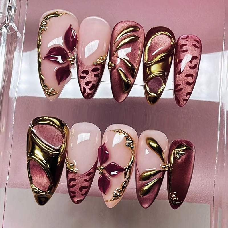 24 шт. накладных ногтей с леоп – обзор и цена Nail Art Leopard