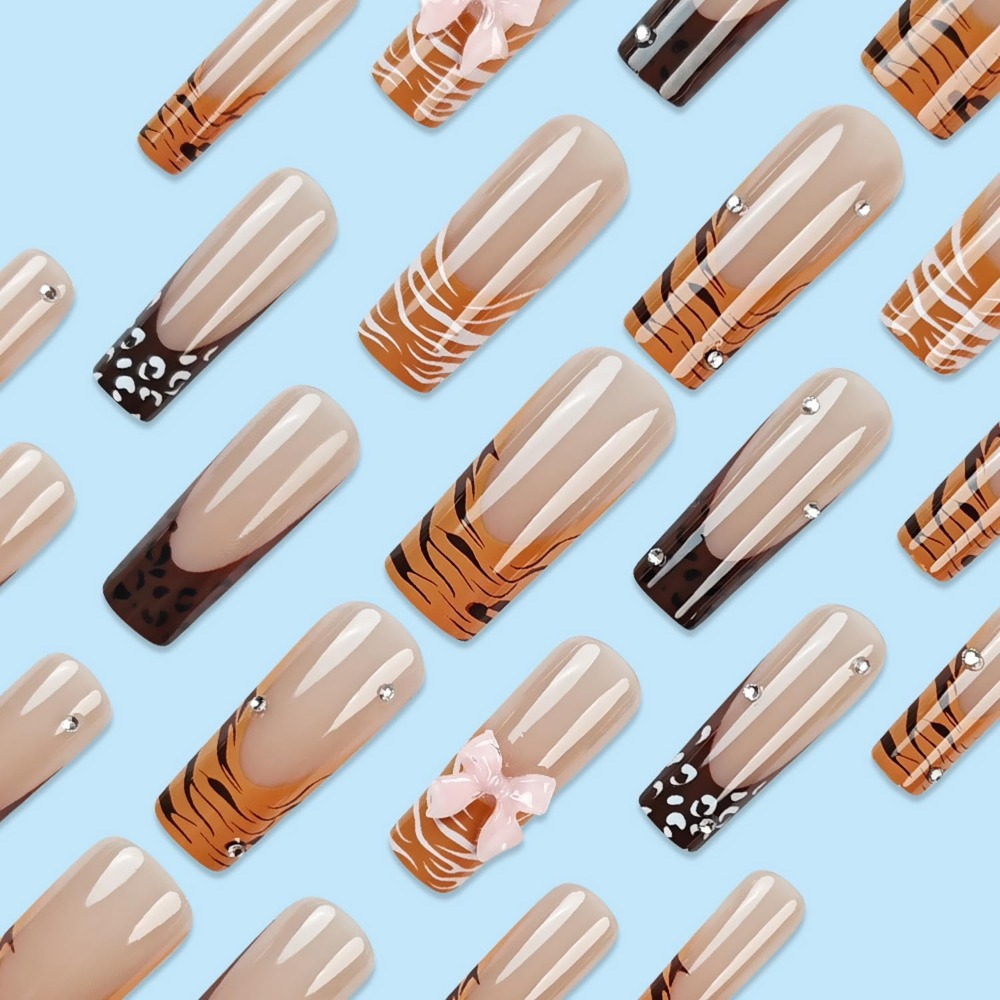 Накладные акриловые ногти с ле – обзор и цена Nail Art Leopard