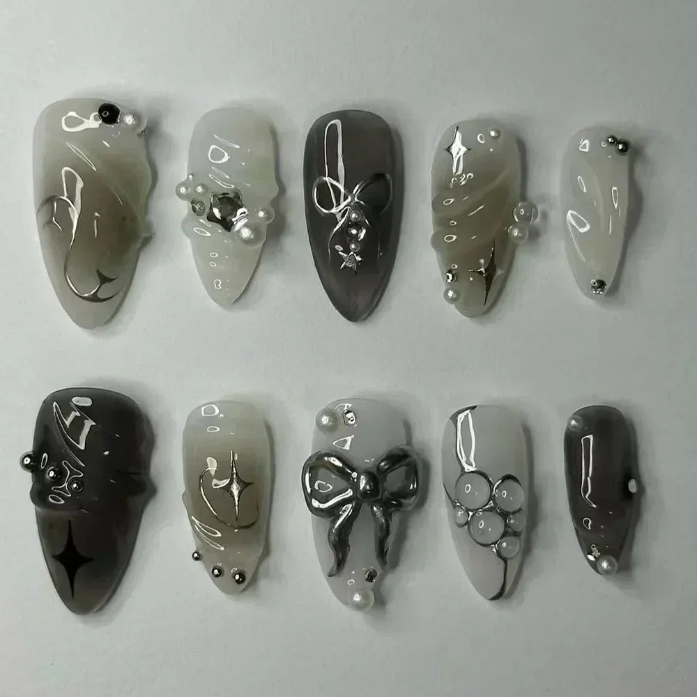 24 шт. накладных ногтей с бант – обзор и цена Nail Art Press On
