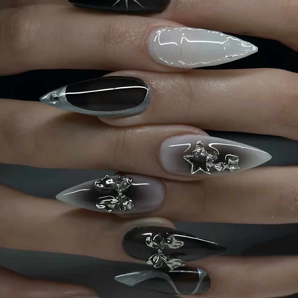 24 шт. накладных ногтей с бант – обзор и цена Nail Art Press On