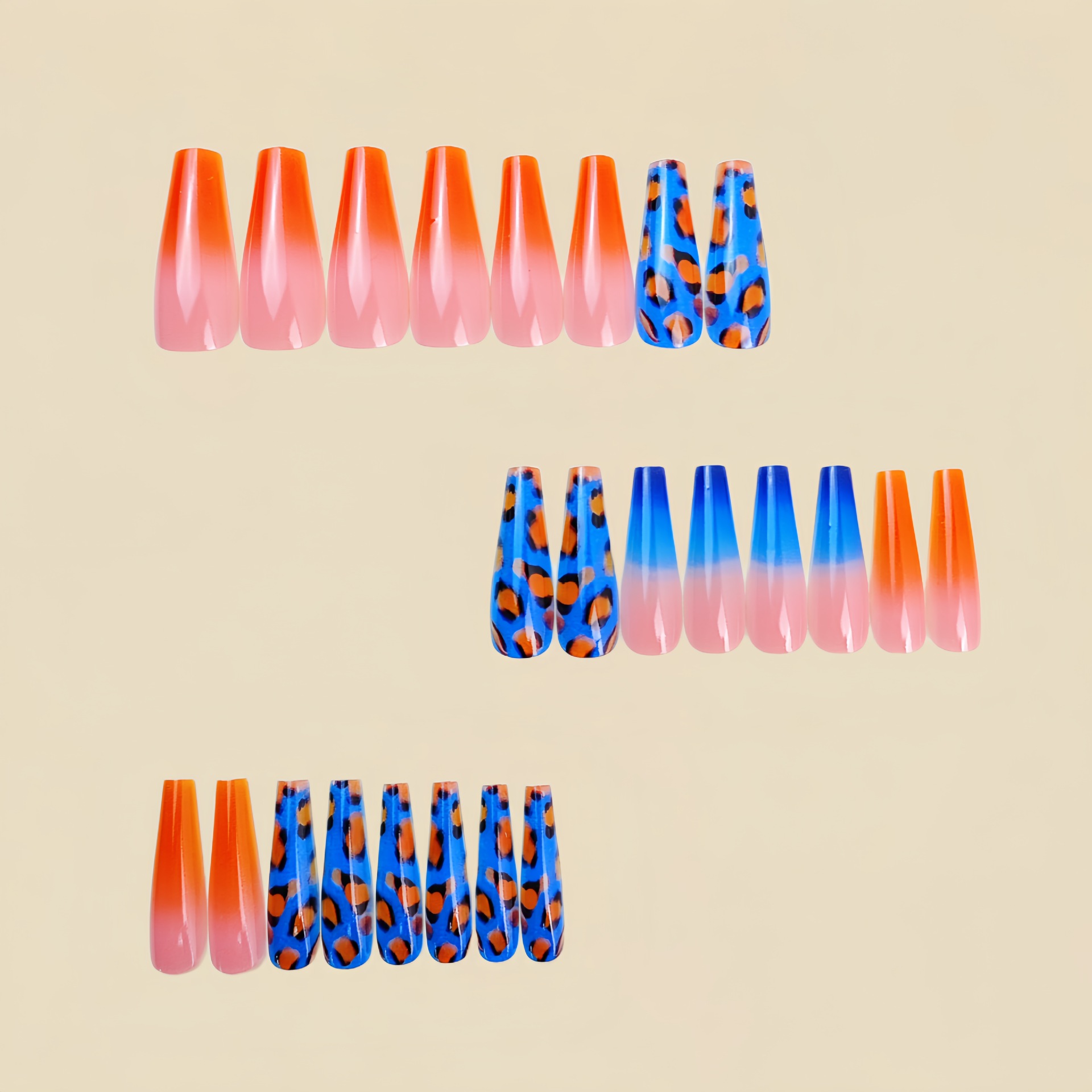Градиентные оранжево-синие нак – обзор и цена Nail Art Leopard
