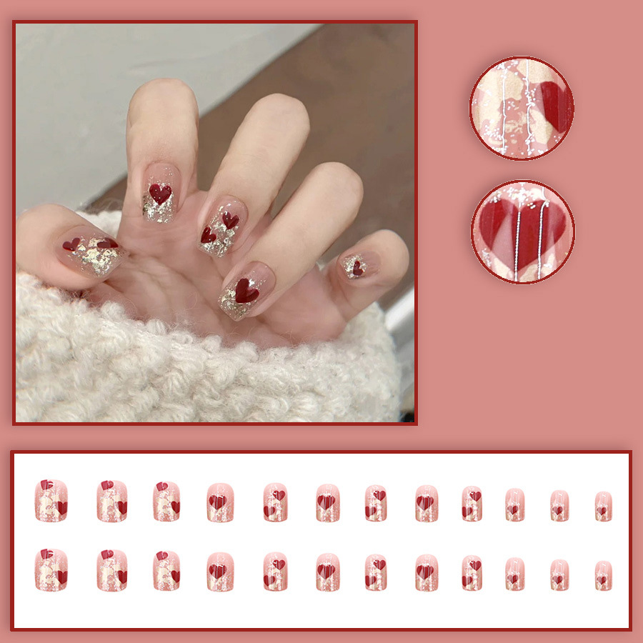 24 шт./набор, короткие квадрат – обзор и цена Nail Art Press On