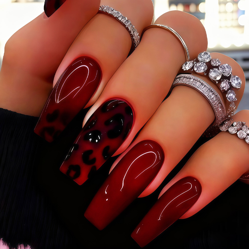 Средние накладные ногти для же – обзор и цена Nail Art Leopard