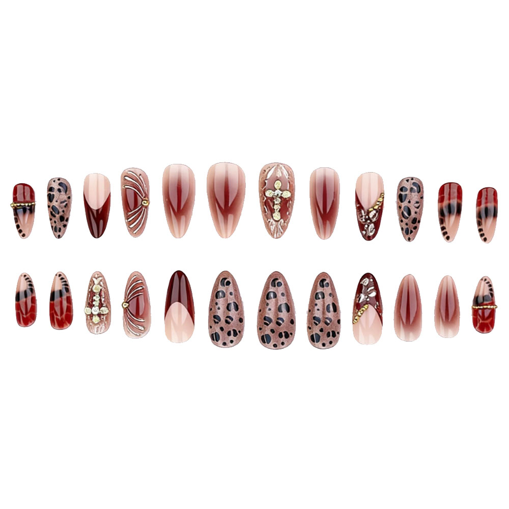 Накладные ногти средней длины  – обзор и цена Nail Art Leopard