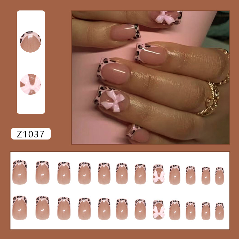 Розовые накладные ногти с леоп – обзор и цена Nail Art Leopard