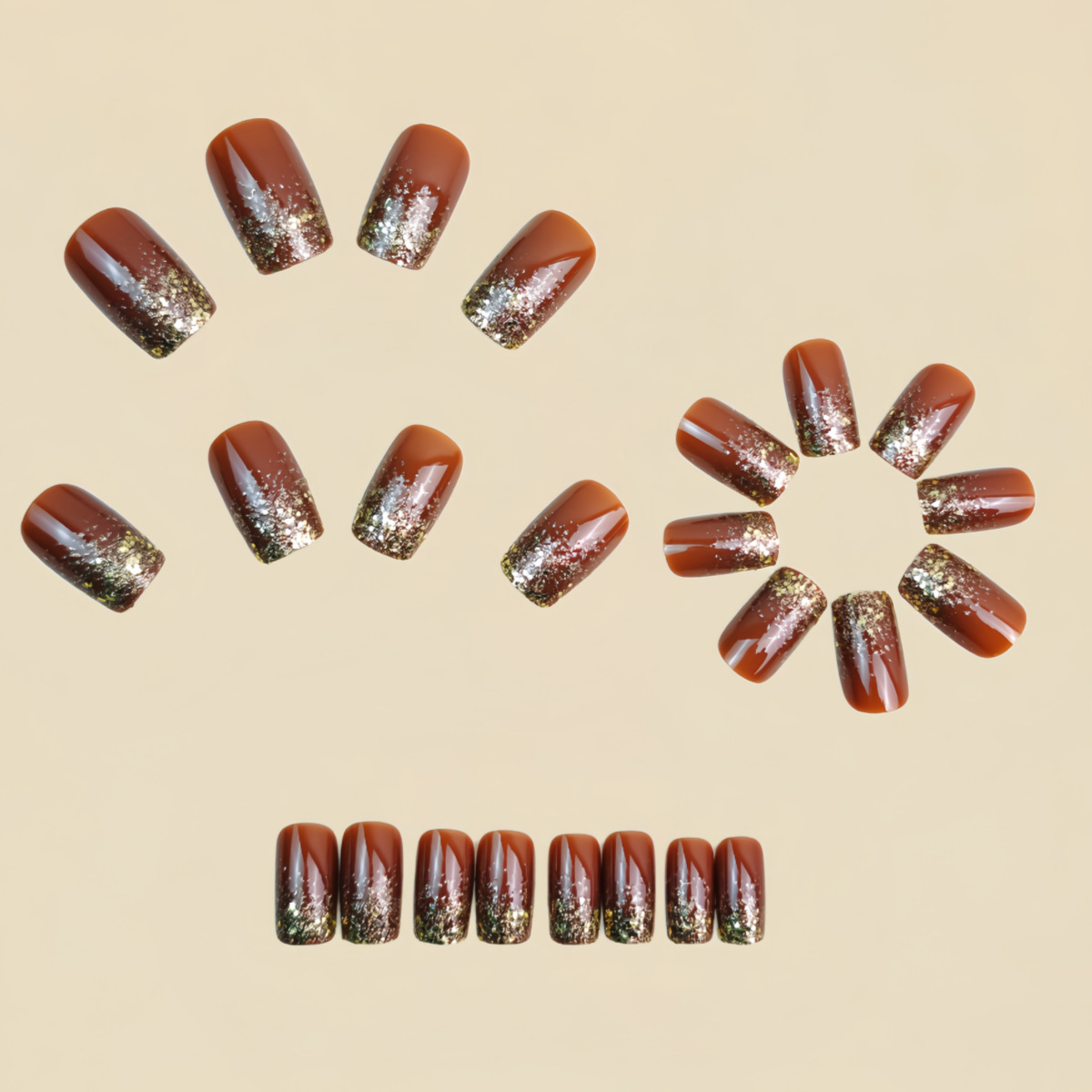 Короткие средние накладные ног – обзор и цена Nail Art Gliter