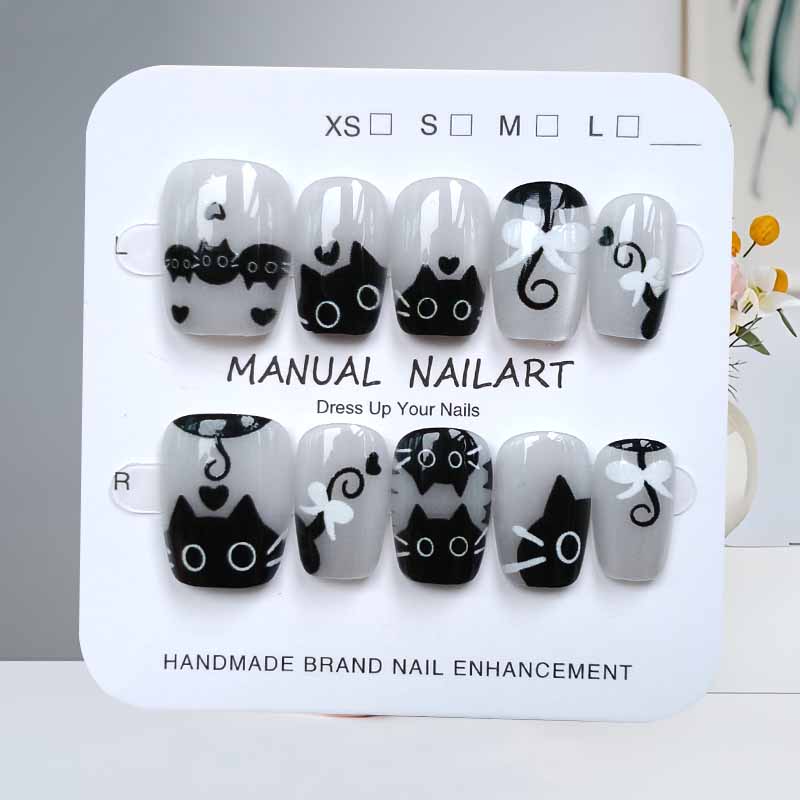 10 шт., милый мультяшный черны – обзор и цена Nail Art Eye Cat