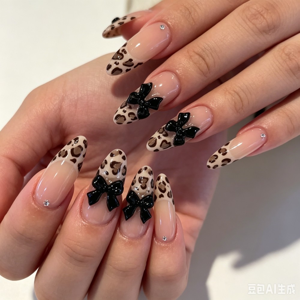 24 шт. французских накладных н – обзор и цена Nail Art Leopard